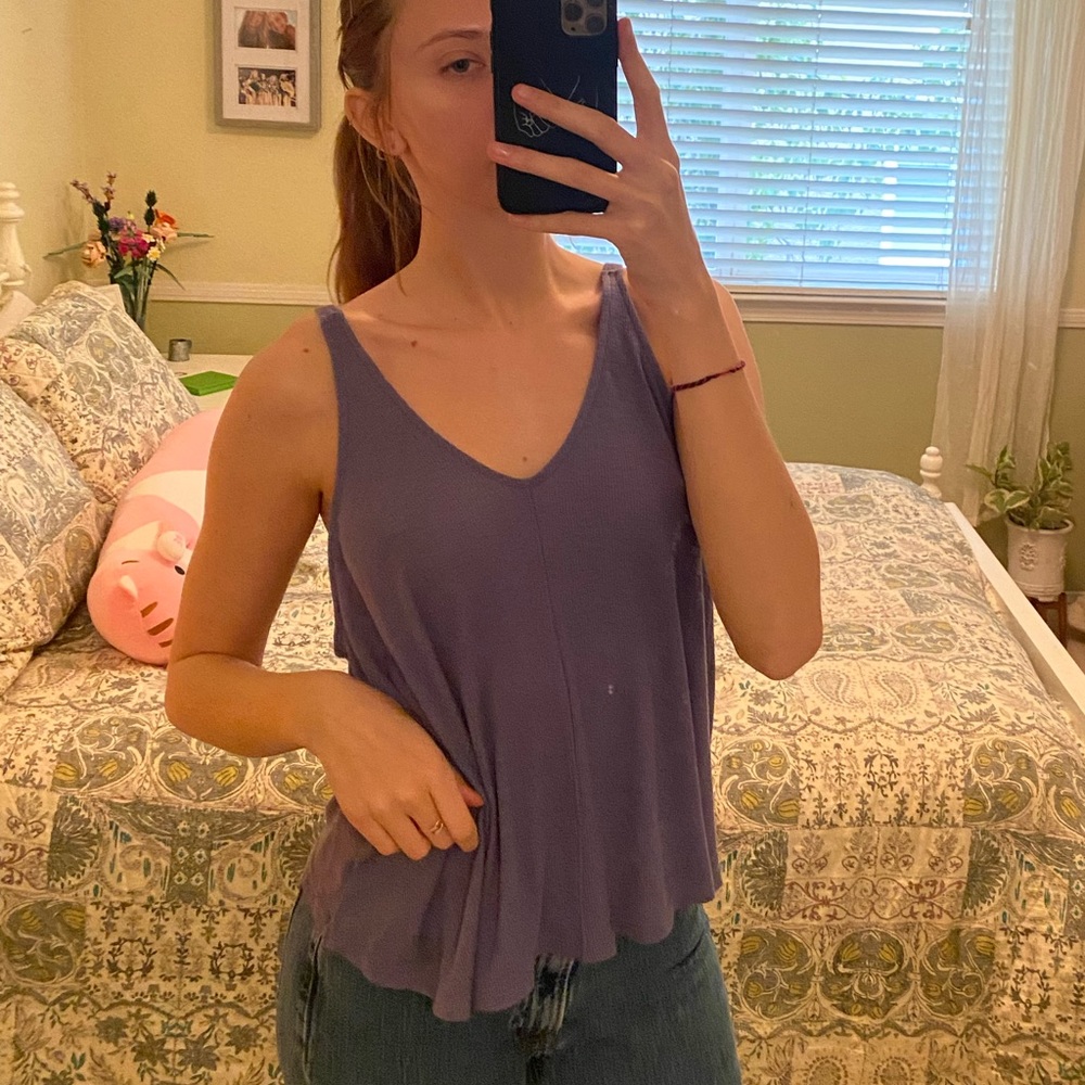 Free People blue tank top